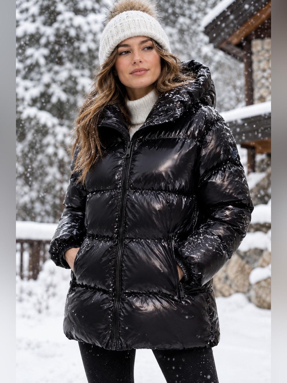 Woman Micheal Kors hooded puffer jacket size large. Down/fathers fill no tags - Picture 1 of 10